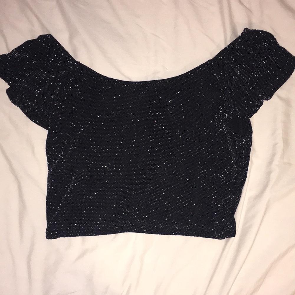 Sparkly Off the Shoulder Crop
